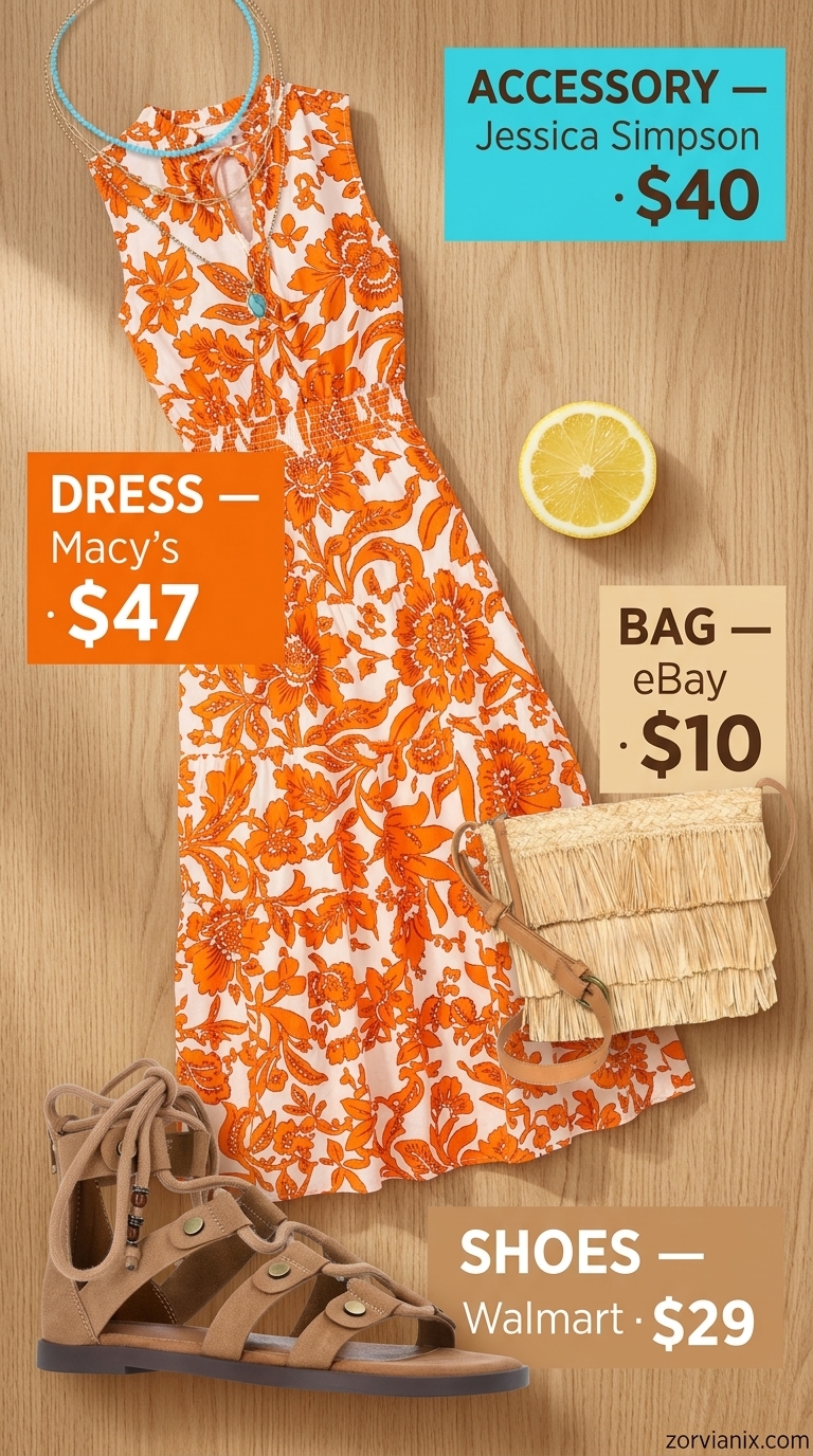 Boho Summer Sleeveless Dresses for Women 2026: Festival Ready Terracotta ethnic print sleeveless maxi dress for women 2026, embodying boho festival spirit with turquoise jewelry and gladiator sandals.