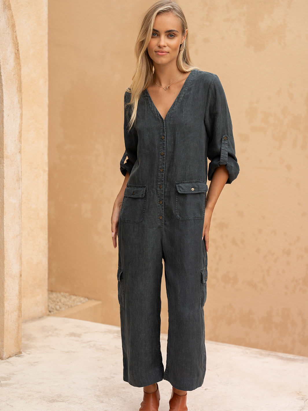 Mara Women's Sustainable Linen Jumpsuit