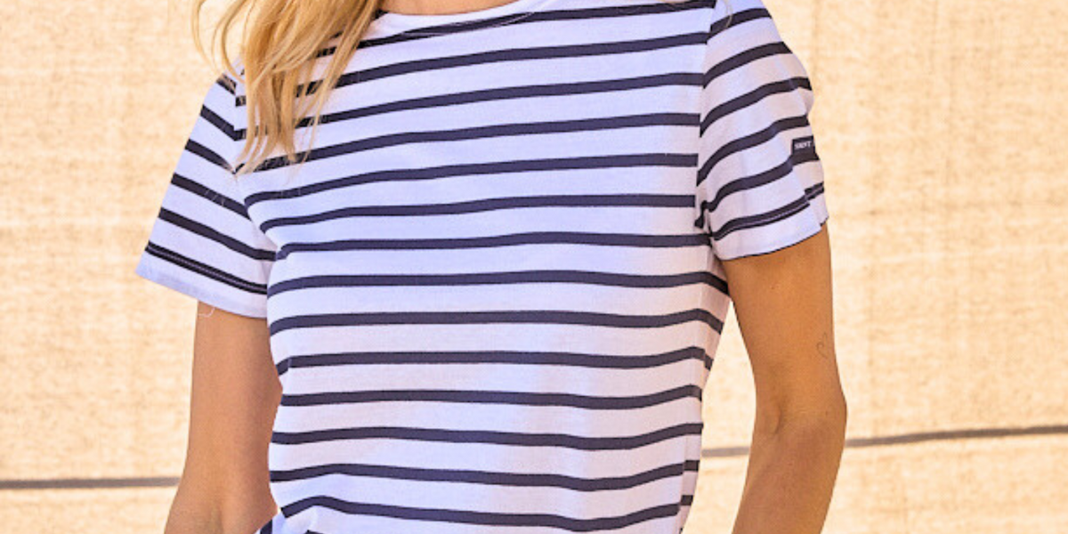 Saint James Women's ETRILLE II Nautical Stripe Tee with Short Sleeves