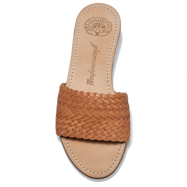 Natural Woven Leather Slide